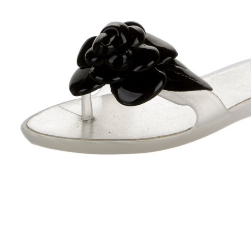 Stylish Black Flower Sandals Stuart Weitzman